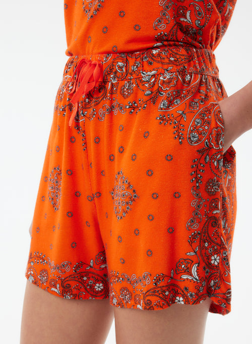 Shorts Orange en Viscose / Lin / Elasthanne - MAJESTIC FILATURES