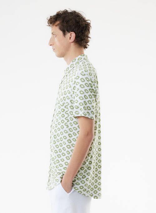 Chemise Verte Manches Courtes - MAJESTIC FILATURES