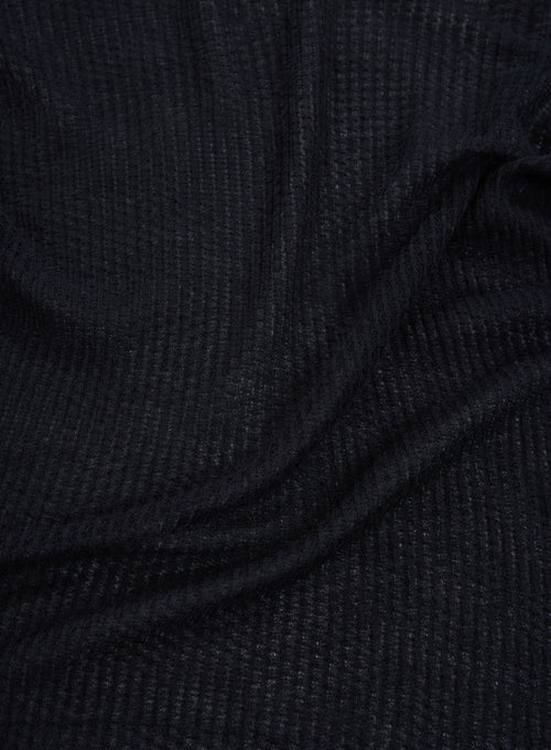 Black Round Neck Long Sleeve T-shirt in Micro Modal and Cashmere - MAJESTIC FILATURES