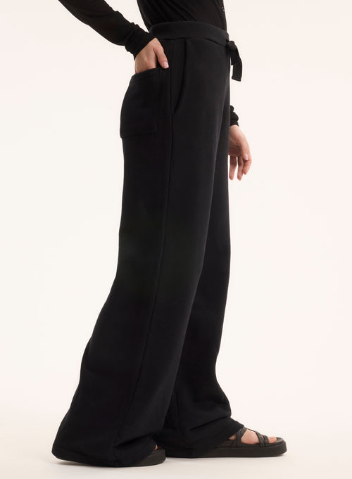 Black organic cotton trousers - MAJESTIC FILATURES