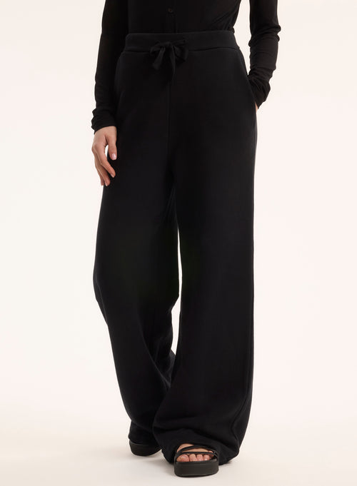 Black organic cotton trousers - MAJESTIC FILATURES