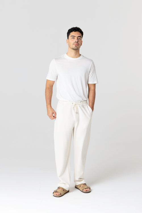 Pantalon Blanc en Lyocel, Tencel / Coton Organique - MAJESTIC FILATURES