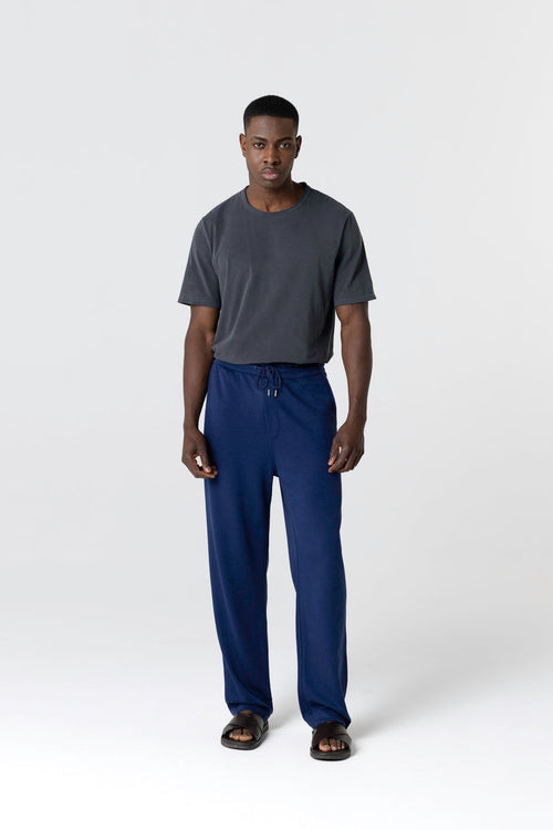 Pantalon Bleu en Lyocel, Tencel / Coton Organique - MAJESTIC FILATURES