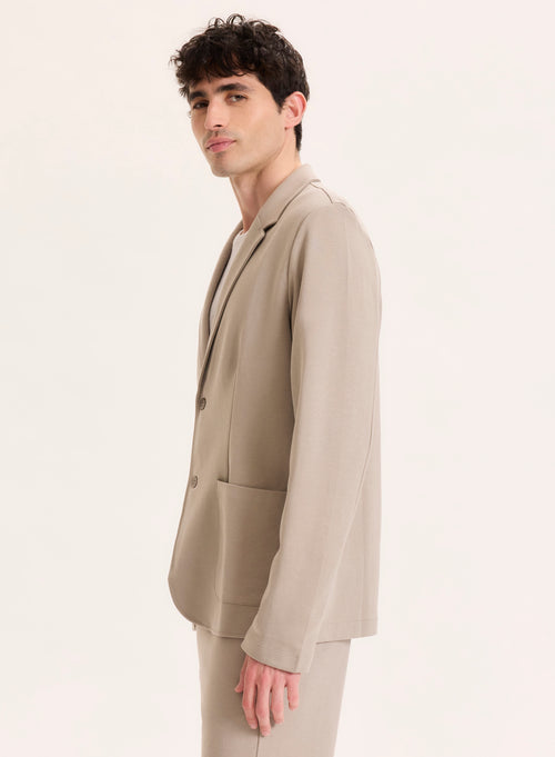 Grey Collar Jacket Long Sleeve Jacket in Lyocell Tencel