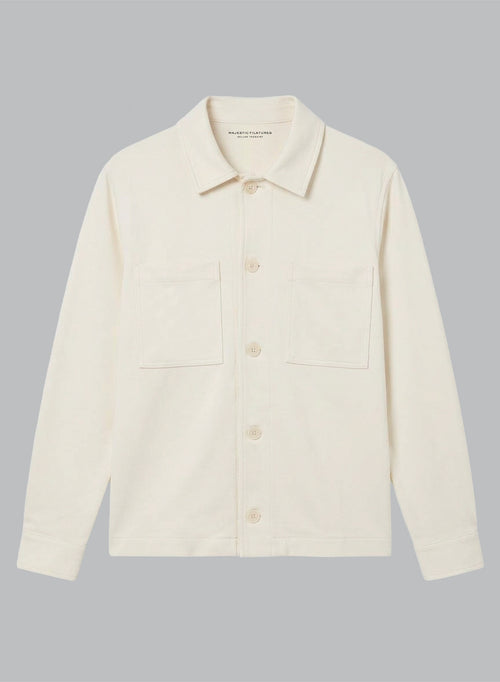 Chaqueta blanca cuello en V y mangas largas de lyocel, tencel / algodón orgánico - MAJESTIC FILATURES