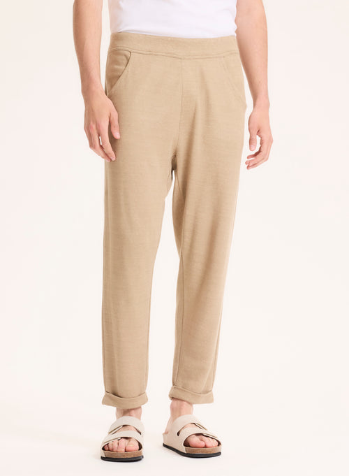 Pantalon Beige en Lin - MAJESTIC FILATURES