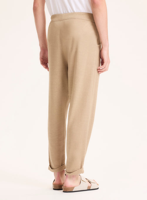 Pantalon Beige en Lin - MAJESTIC FILATURES