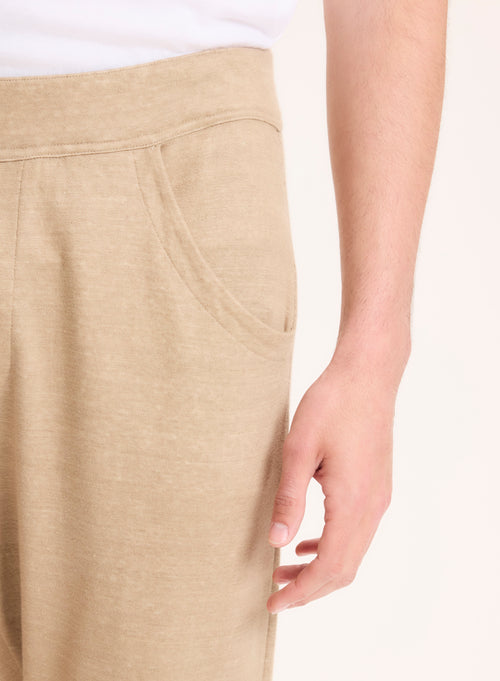 Pantalon Beige en Lin - MAJESTIC FILATURES