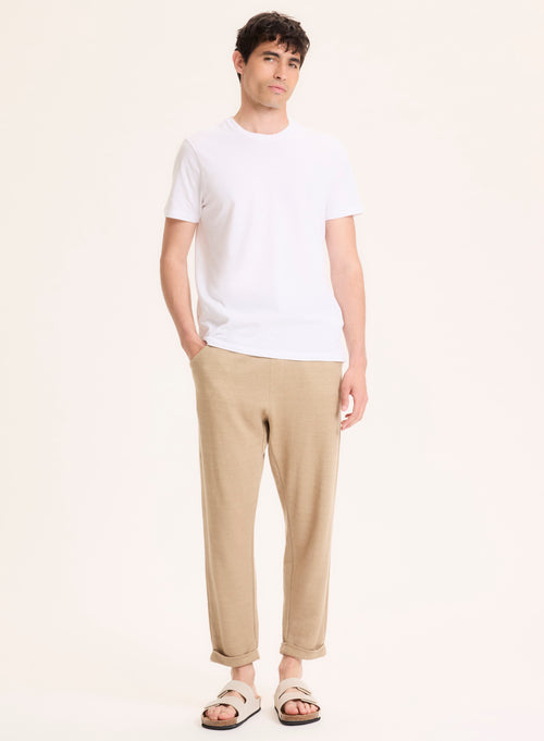 Pantalon Beige en Lin - MAJESTIC FILATURES