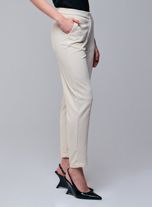 White pants in organic cotton / polyester - MAJESTIC FILATURES