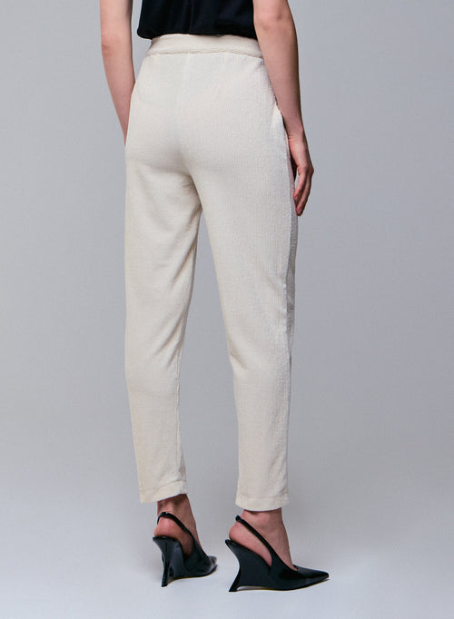 White pants in organic cotton / polyester - MAJESTIC FILATURES