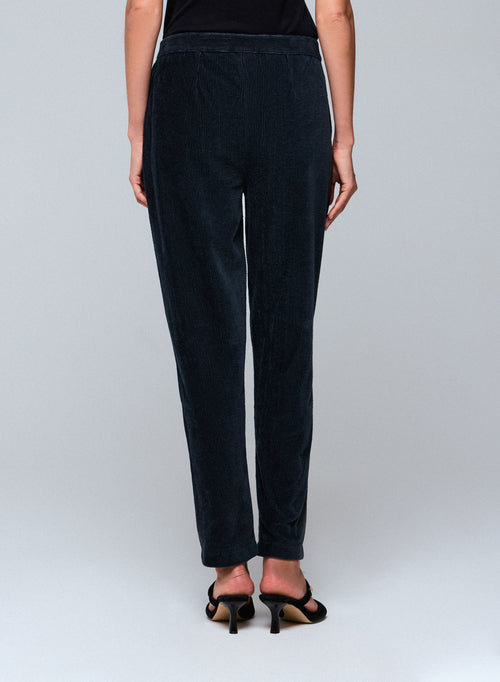 Grey pants made of organic cotton / polyester - MAJESTIC FILATURES