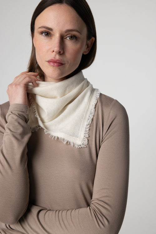 Bandana Blanc en Cachemire - MAJESTIC FILATURES