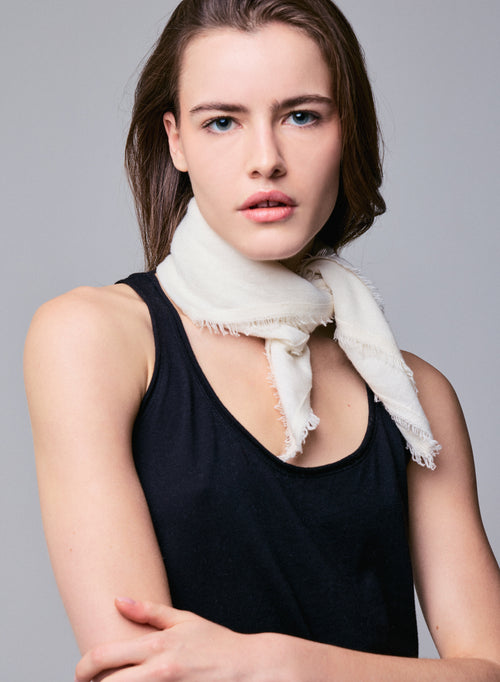 Weißes Bandana aus Kaschmir - MAJESTIC FILATURES