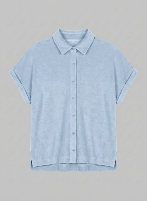 Light Blue Sleeveless Shirt in Organic Cotton / Polyamide - MAJESTIC FILATURES