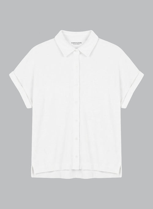 Camisa blanca sin mangas de algodón orgánico y poliamida - MAJESTIC FILATURES