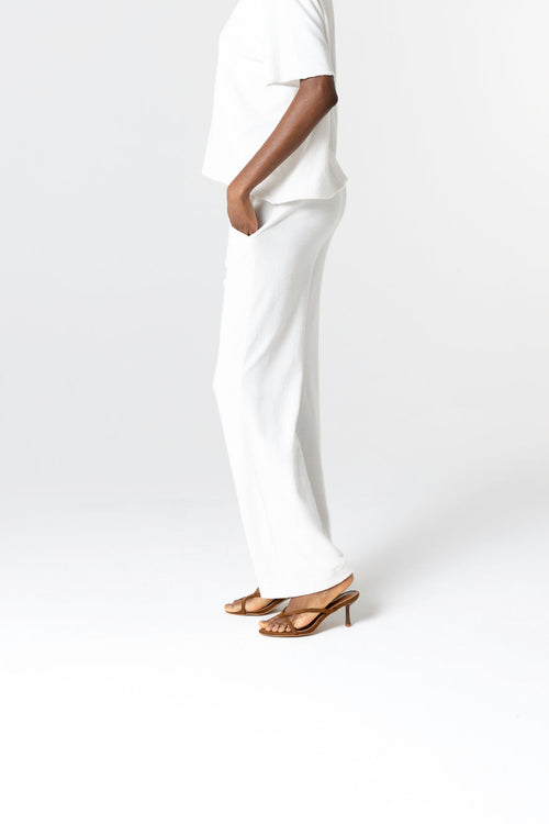 Hose aus Bio-Baumwolle/Polyamid in Weiß - MAJESTIC FILATURES