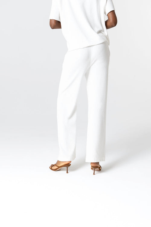 Hose aus Bio-Baumwolle/Polyamid in Weiß - MAJESTIC FILATURES