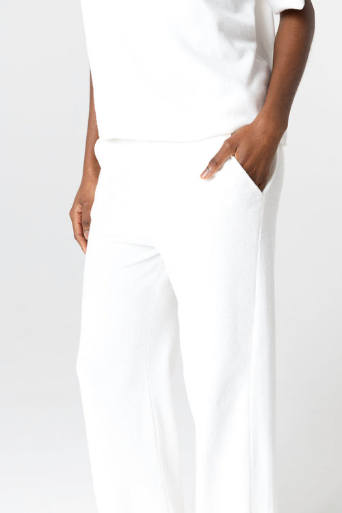 Hose aus Bio-Baumwolle/Polyamid in Weiß - MAJESTIC FILATURES