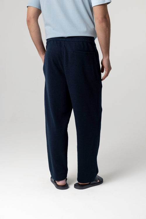 Navy Pants in Cotton / Linen / Organic Cotton - MAJESTIC FILATURES