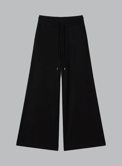 Pantalón negro de algodón/lino - MAJESTIC FILATURES