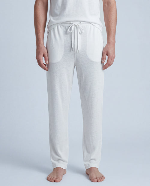 White Pants in Cotton / Linen - MAJESTIC FILATURES