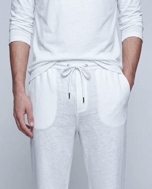 White Pants in Cotton / Linen - MAJESTIC FILATURES