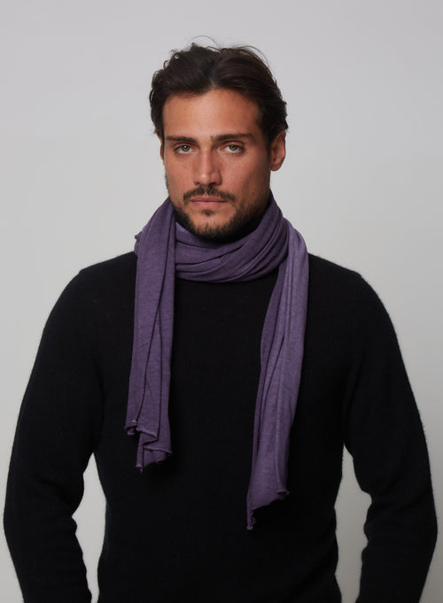 Echarpe Violet en Coton / Cachemire - MAJESTIC FILATURES