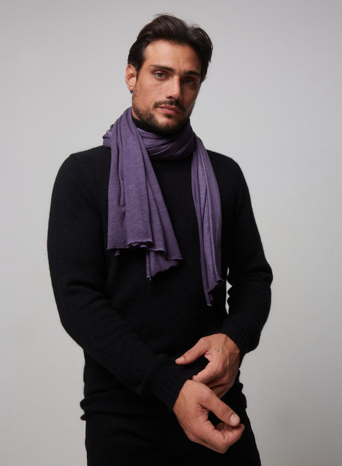 Echarpe Violet en Coton / Cachemire - MAJESTIC FILATURES