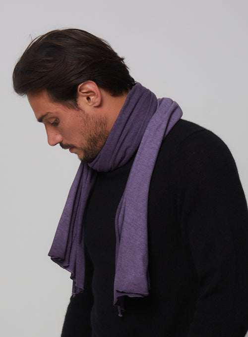 Echarpe Violet en Coton / Cachemire - MAJESTIC FILATURES