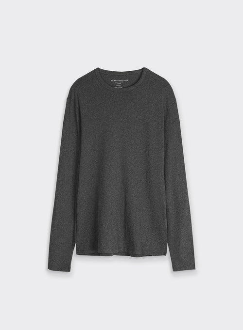 "Cotton / Cashmere Long Sleeve Round Neck T-Shirt" - MAJESTIC FILATURES