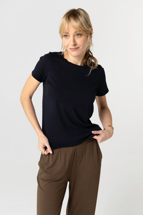 Polly short-sleeved round neck T-shirt in Silk Touch Cotton - MAJESTIC FILATURES