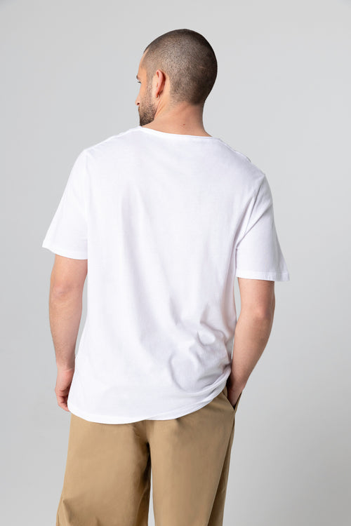 T-shirt Blanc Col Rond Manches Courtes en Coton organique - MAJESTIC FILATURES