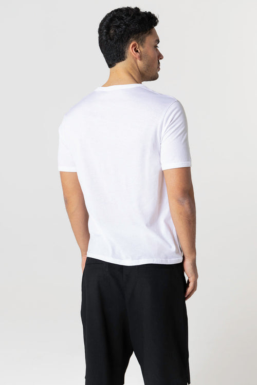 Camiseta blanca cuello redondo y manga corta de algodón Supima - MAJESTIC FILATURES