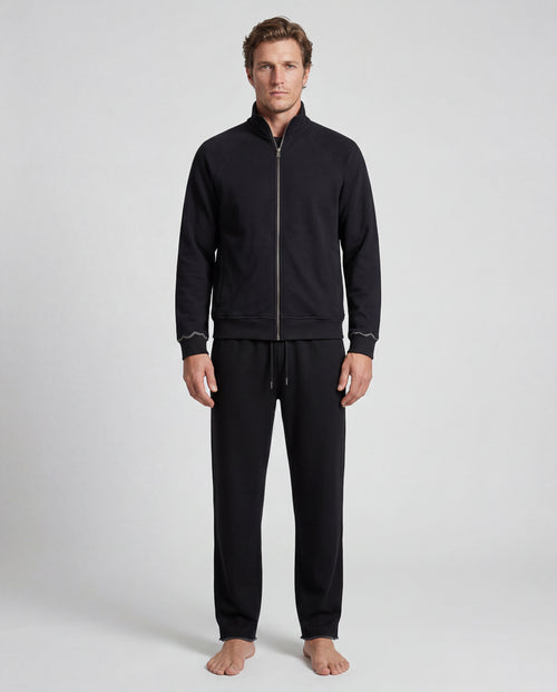 Black Pants in Organic Cotton / Cotton - MAJESTIC FILATURES
