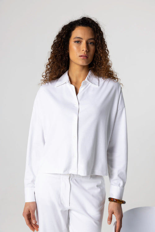 Chemise Blanche Manches Longues en Coton Supima - MAJESTIC FILATURES