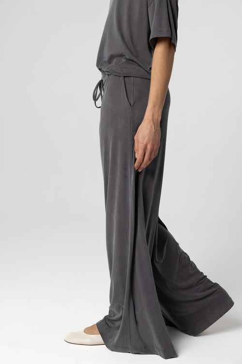Dark Gray Pants in Cupro / Elastane - MAJESTIC FILATURES