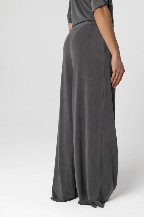 Dark Gray Pants in Cupro / Elastane - MAJESTIC FILATURES