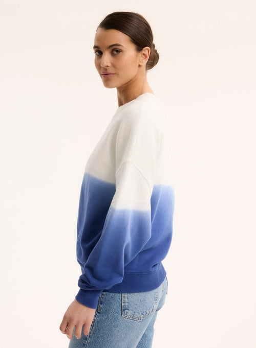 Sweat Bleu Col Rond Manches Longues en Coton organique - MAJESTIC FILATURES