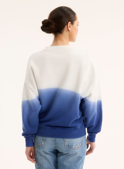 Sweat Bleu Col Rond Manches Longues en Coton organique - MAJESTIC FILATURES