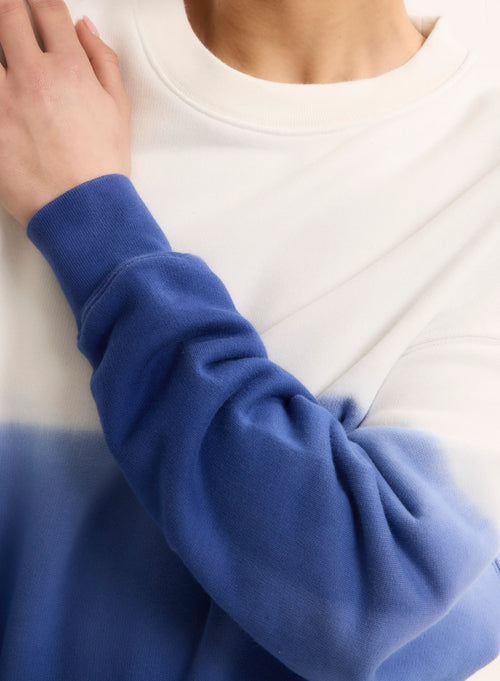 Sweat Bleu Col Rond Manches Longues en Coton organique - MAJESTIC FILATURES